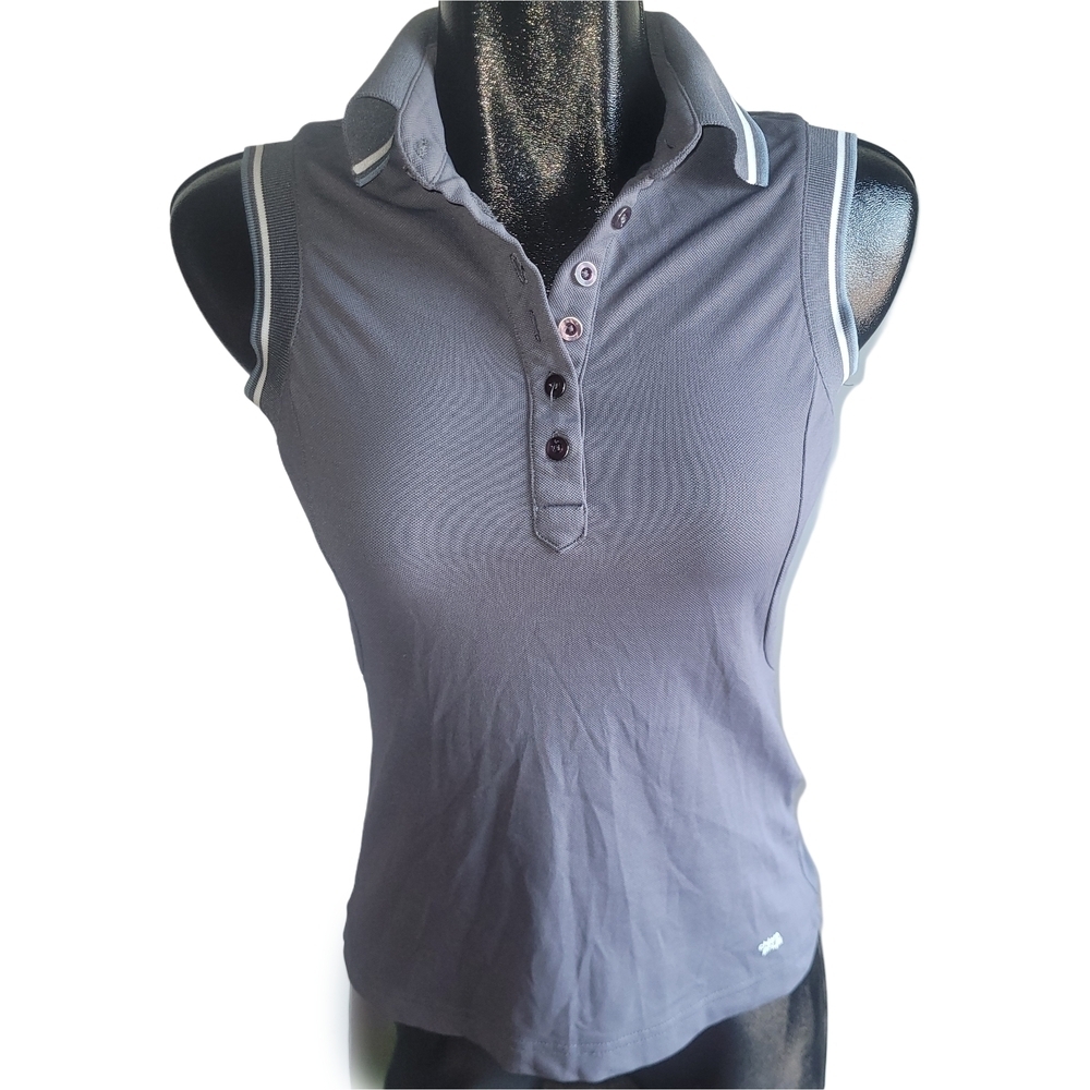 Sleeveless Polo Tunic - Slate Gray